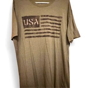 USA Flag Graphic Tee in Olive